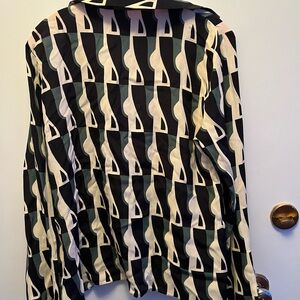 Zara Monochrome Geometric Blouse